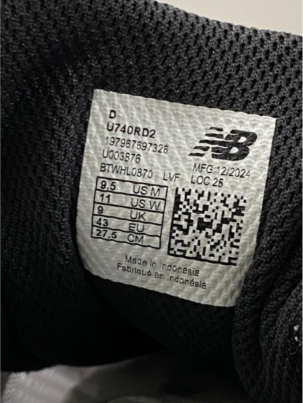 New Balance 740v2 U740RD2 Unisex Sneakers M9.5/W11 White Athletic Running Shoes